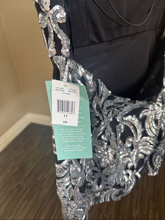 B. smart Black & Silver Sequins Strappy Party mini Dress - Picture 13 of 16